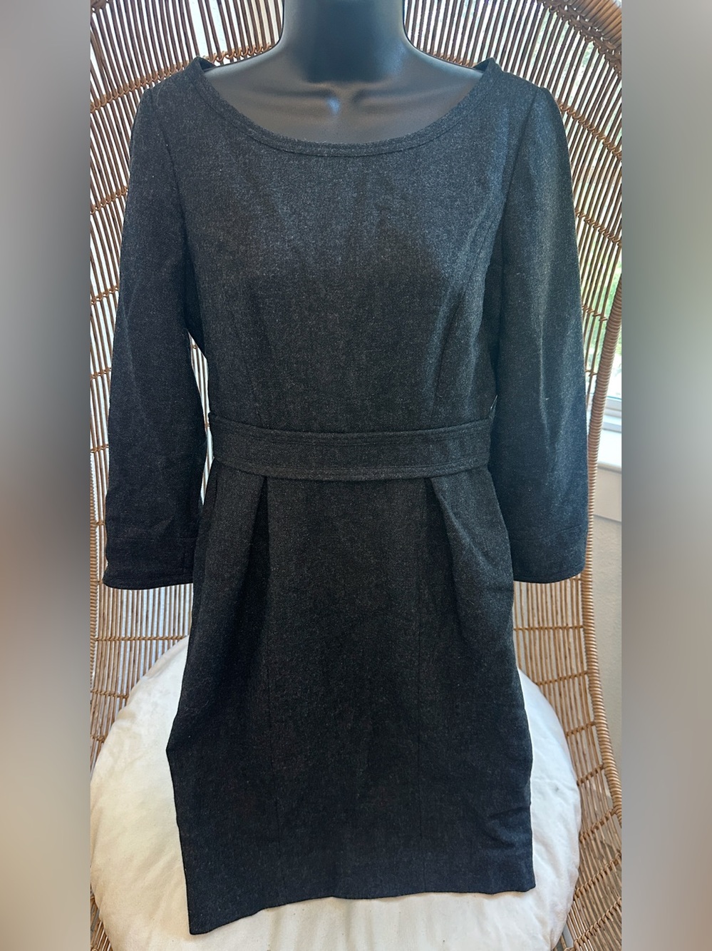 J Crew Wool 3/4 Sleeve Sheath Dress Career Women's Size 2 Career Wear (AS IS)